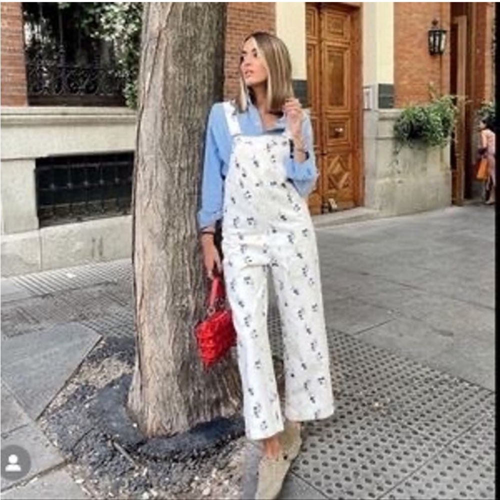 Zara Floral Jackie Jumpsuit Overalls
